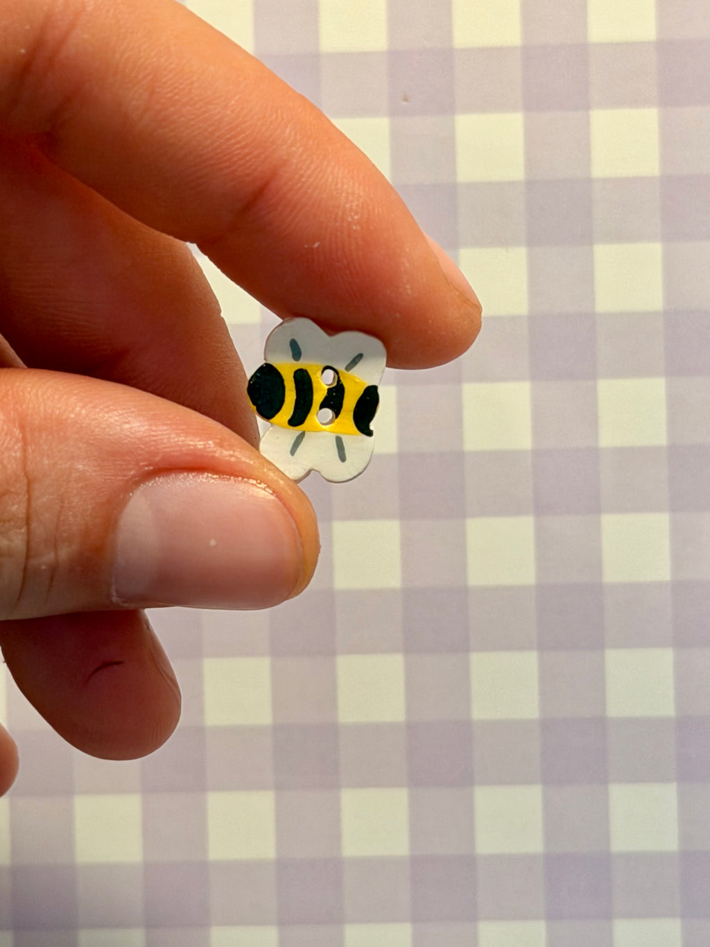 Handmade Ceramic Button for Cross Stitch – Bee #3