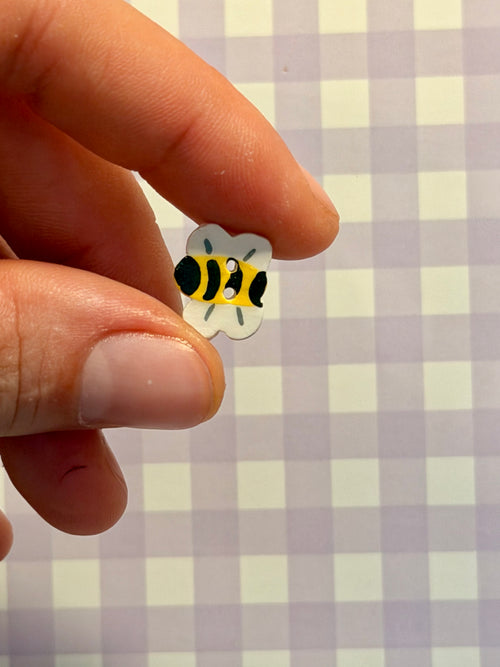 Handmade Ceramic Button for Cross Stitch – Bee #3