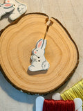 Handmade Ceramic Button for Cross Stitch – Bunny #2