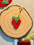 Handmade Ceramic Button for Cross Stitch – Strawberry