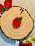 Handmade Ceramic Button for Cross Stitch – Apple