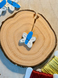 Handmade Ceramic Button for Cross Stitch – Dragonfly Blue
