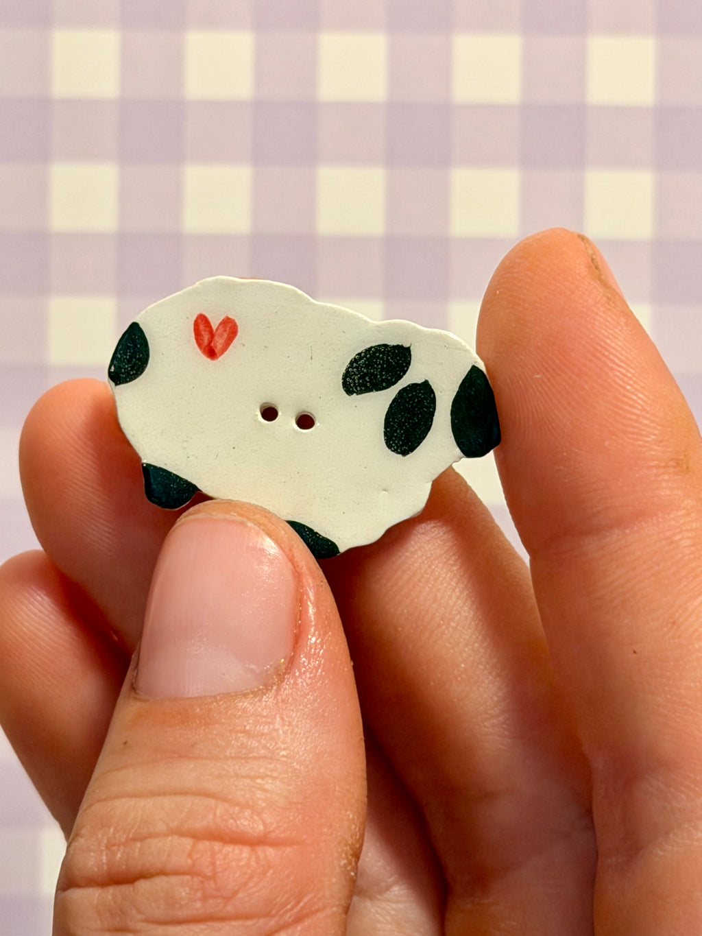 Handmade Ceramic Button for Cross Stitch – Ewe #3