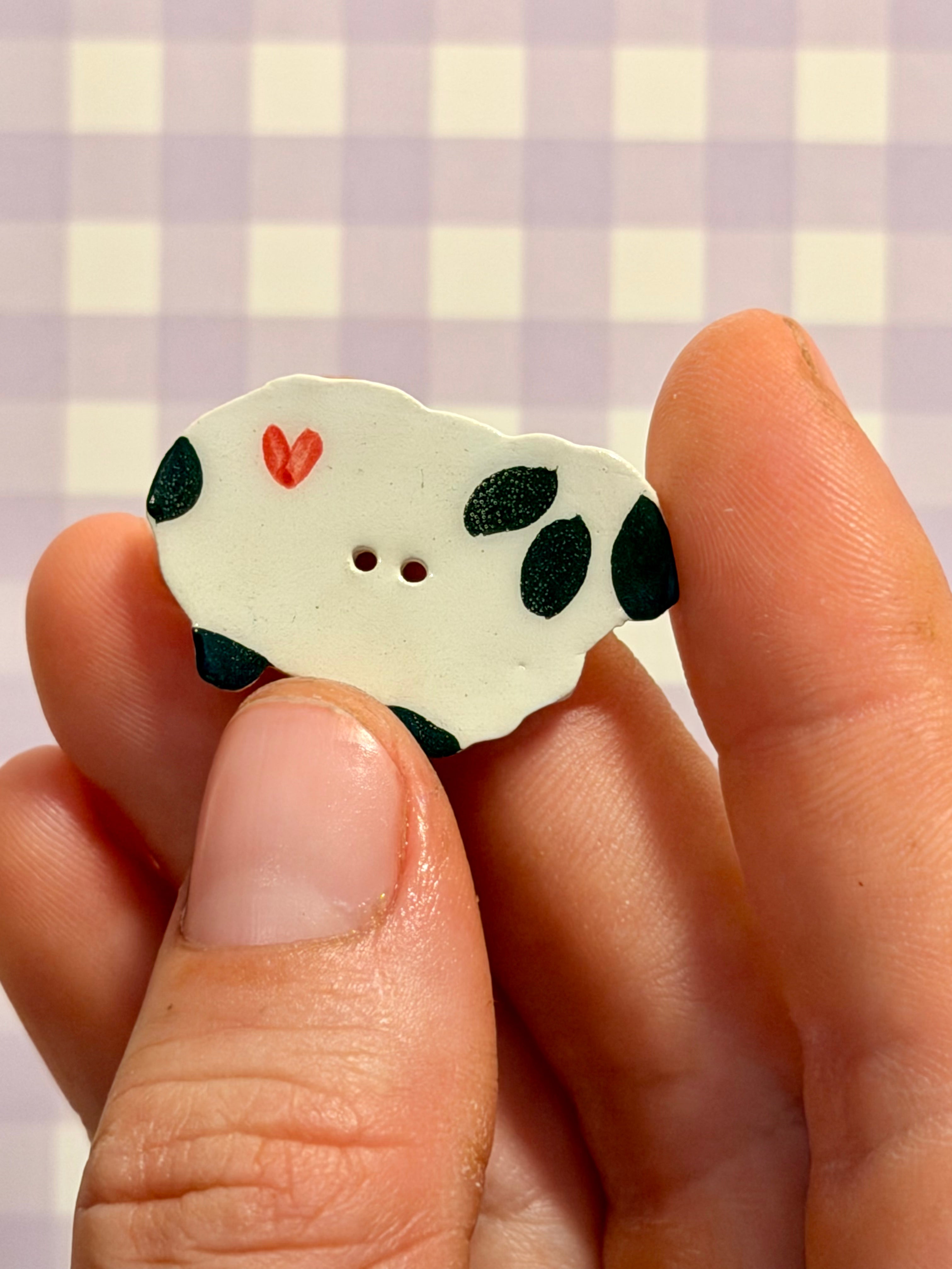 Handmade Ceramic Button for Cross Stitch – Ewe #3