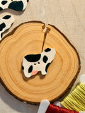 Handmade Ceramic Button for Cross Stitch – Cow