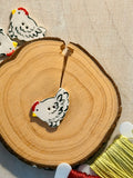 Handmade Ceramic Button for Cross Stitch – Chicken