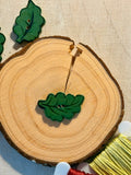 Handmade Ceramic Button for Cross Stitch – Green Leaf