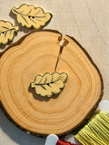Handmade Ceramic Button for Cross Stitch – Yellow Leaf