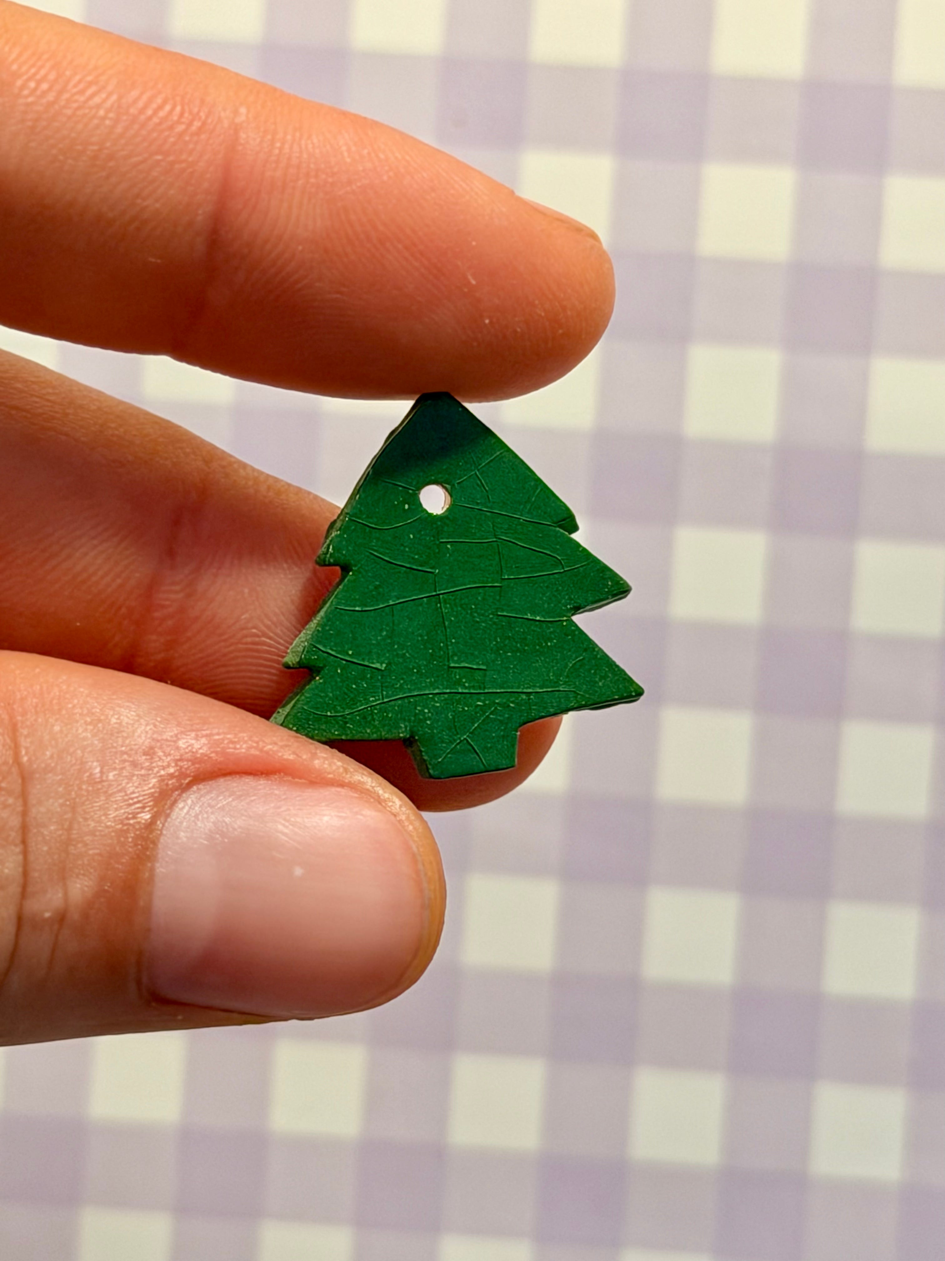 Handmade Ceramic Button for Cross Stitch – Small Tree