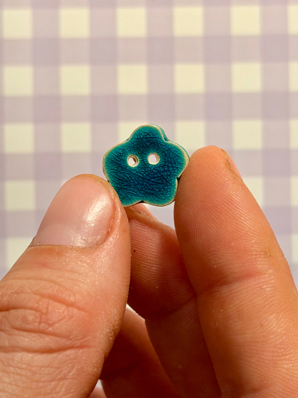 Handmade Ceramic Button for Cross Stitch – Small Flower