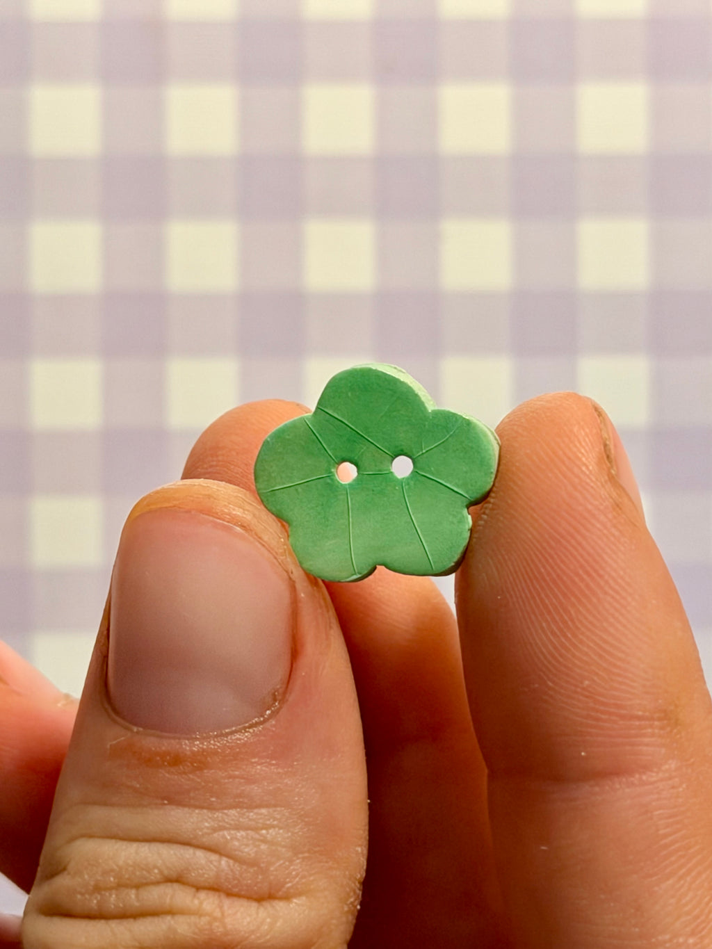 Handmade Ceramic Button for Cross Stitch – Small Flower #3