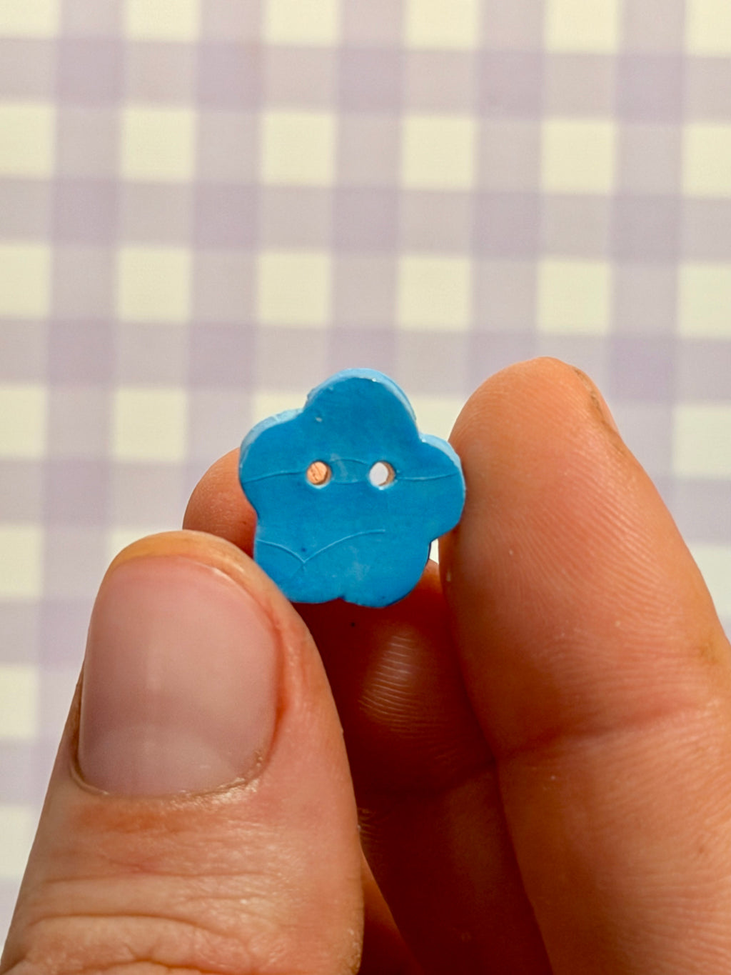 Handmade Ceramic Button for Cross Stitch – Small Flower #4