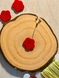 Handmade Ceramic Button for Cross Stitch – Small Flower #5