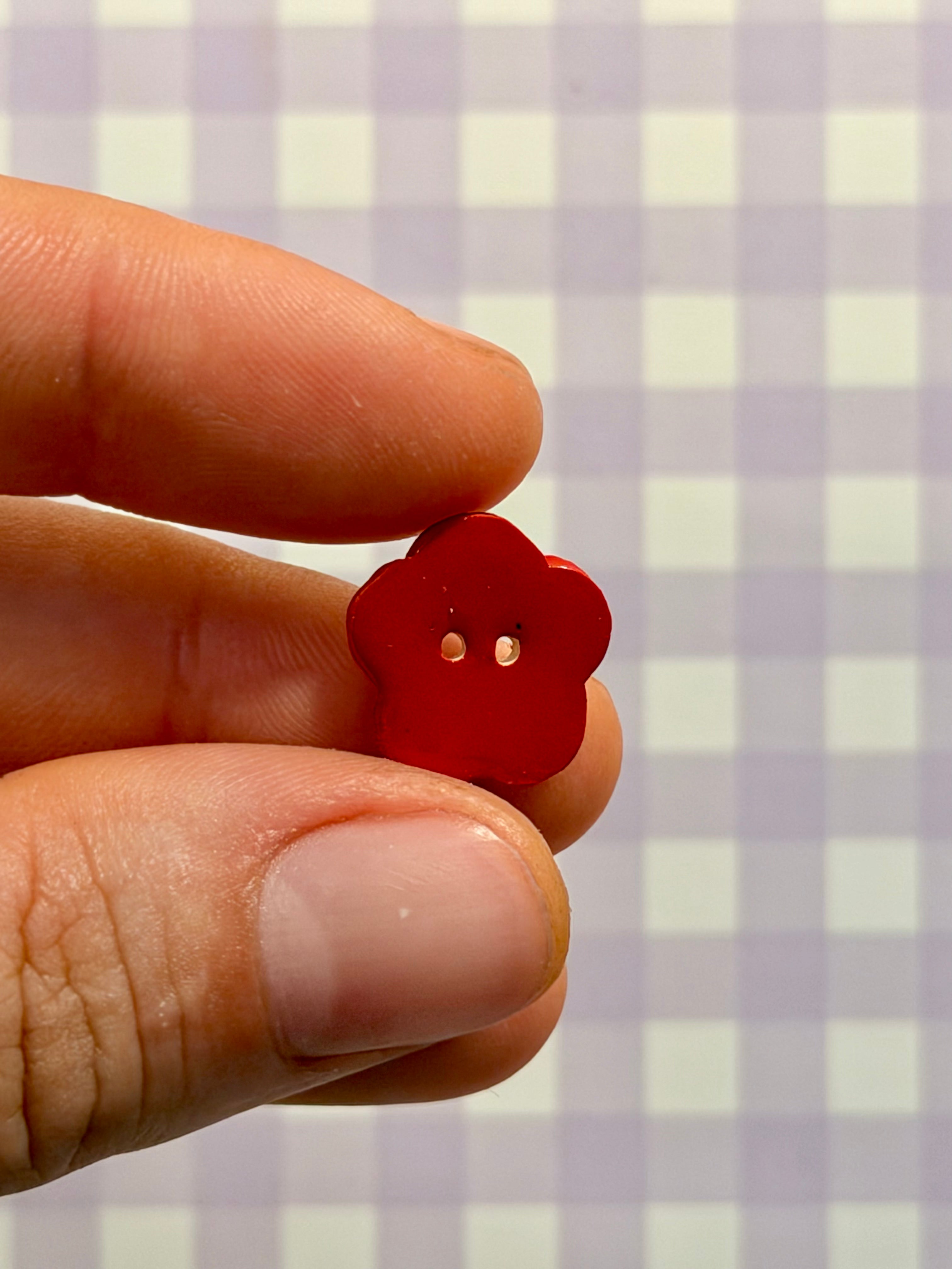 Handmade Ceramic Button for Cross Stitch – Small Flower #5