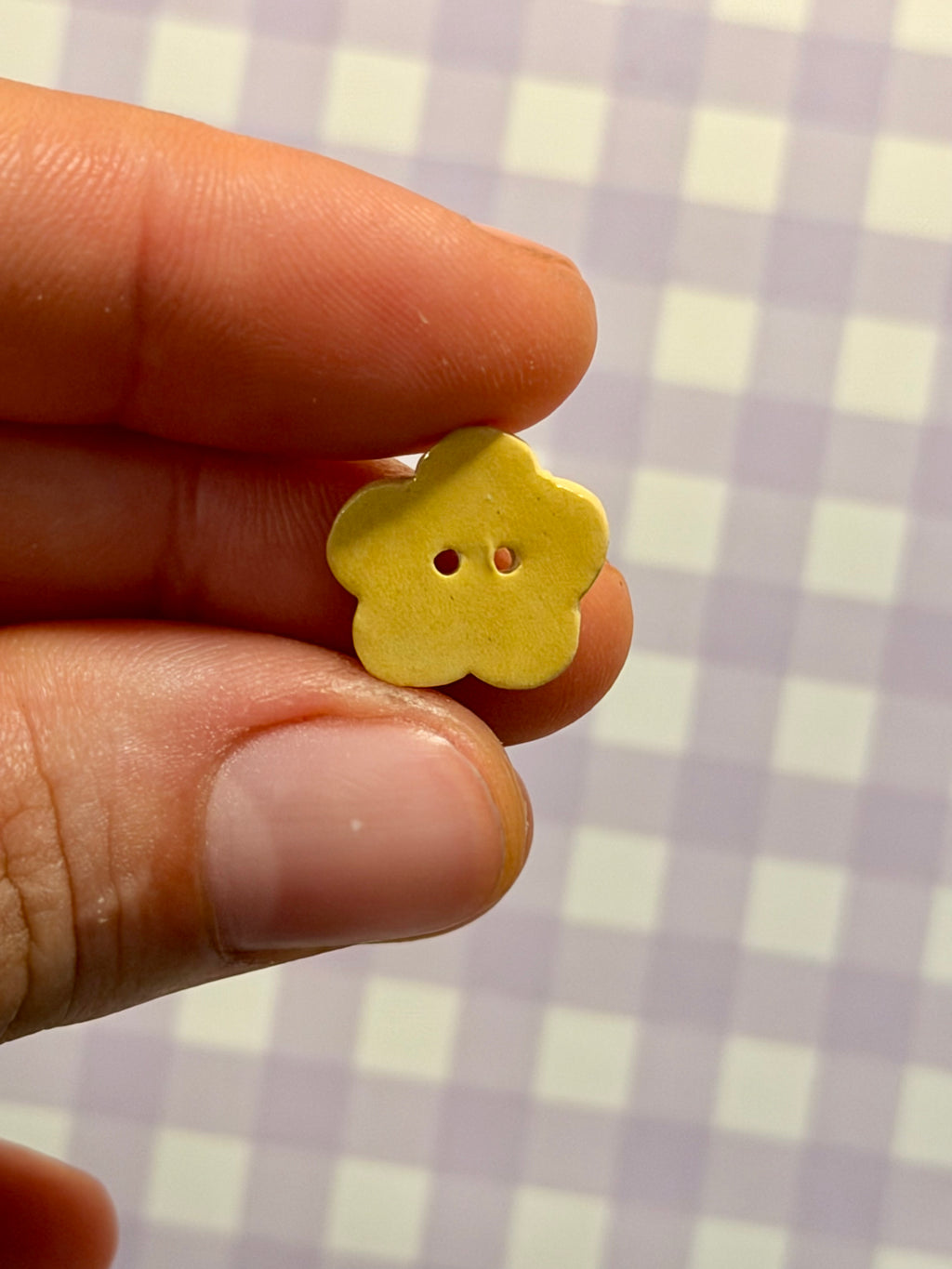 Handmade Ceramic Button for Cross Stitch – Small Flower #6