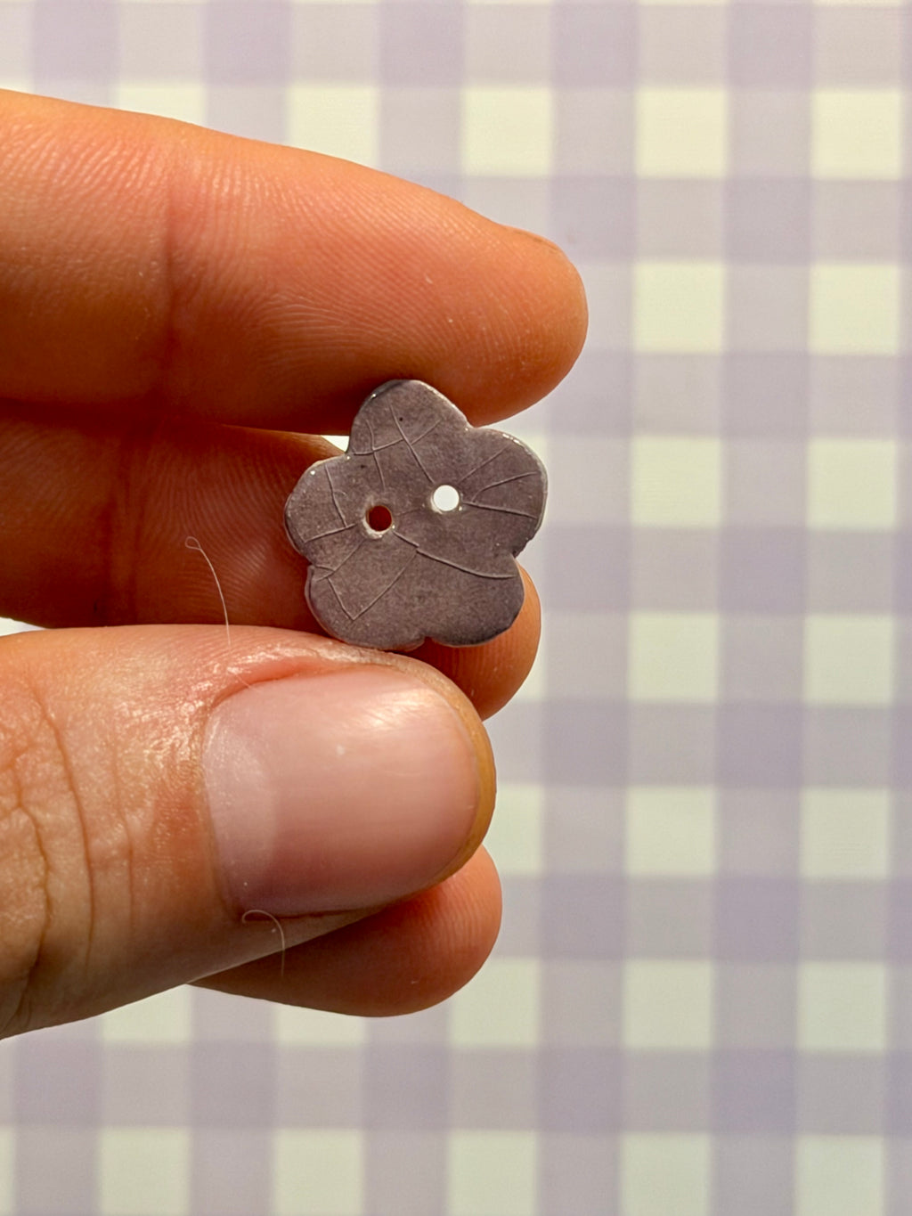 Handmade Ceramic Button for Cross Stitch – Small Flower #7