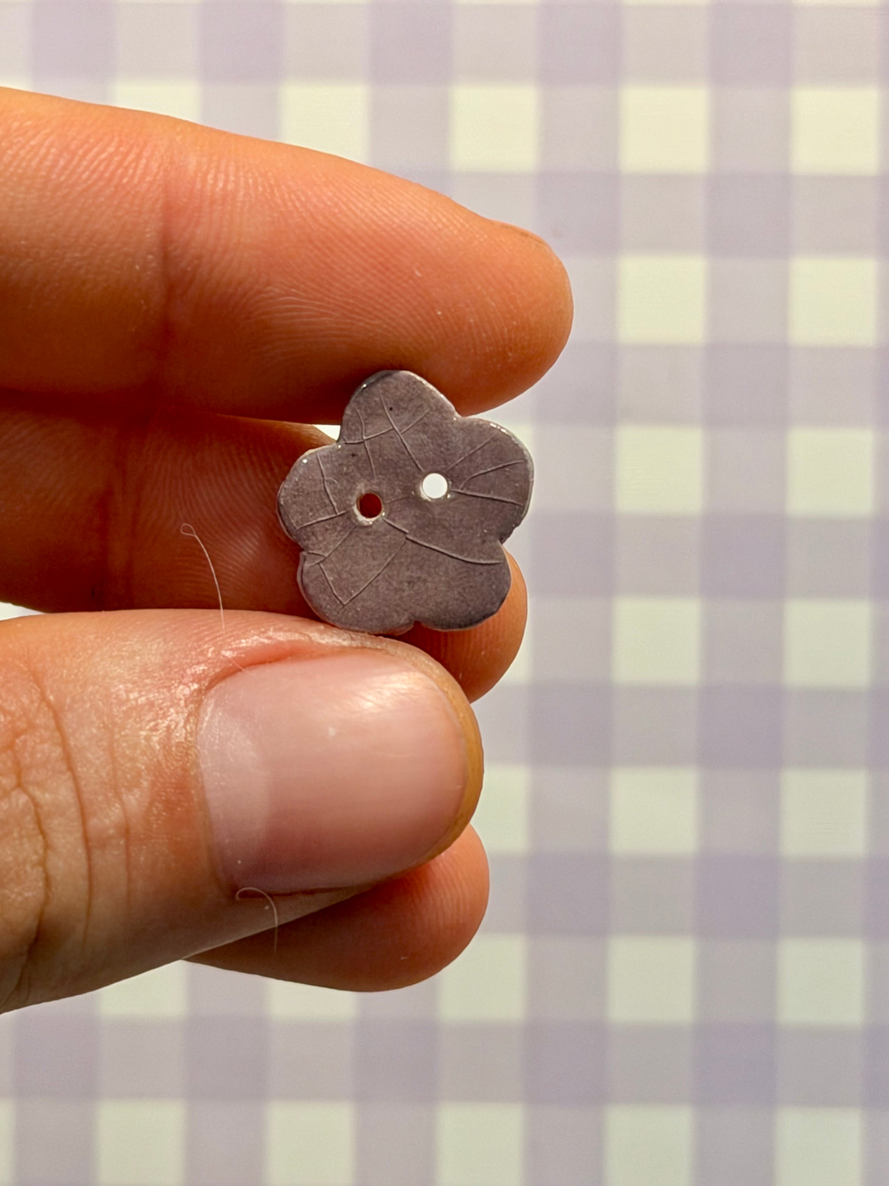 Handmade Ceramic Button for Cross Stitch – Small Flower #7