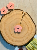 Handmade Ceramic Button for Cross Stitch – Small Flower #8