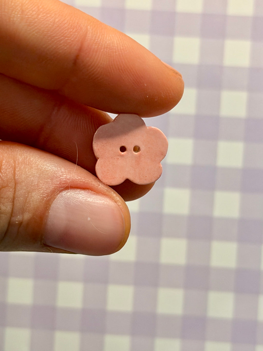 Handmade Ceramic Button for Cross Stitch – Small Flower #8