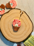 Handmade Ceramic Button for Cross Stitch – Geranium
