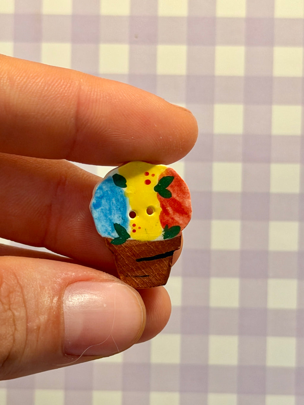 Handmade Ceramic Button for Cross Stitch – Hydrangea