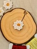 Handmade Ceramic Button for Cross Stitch – Camellia