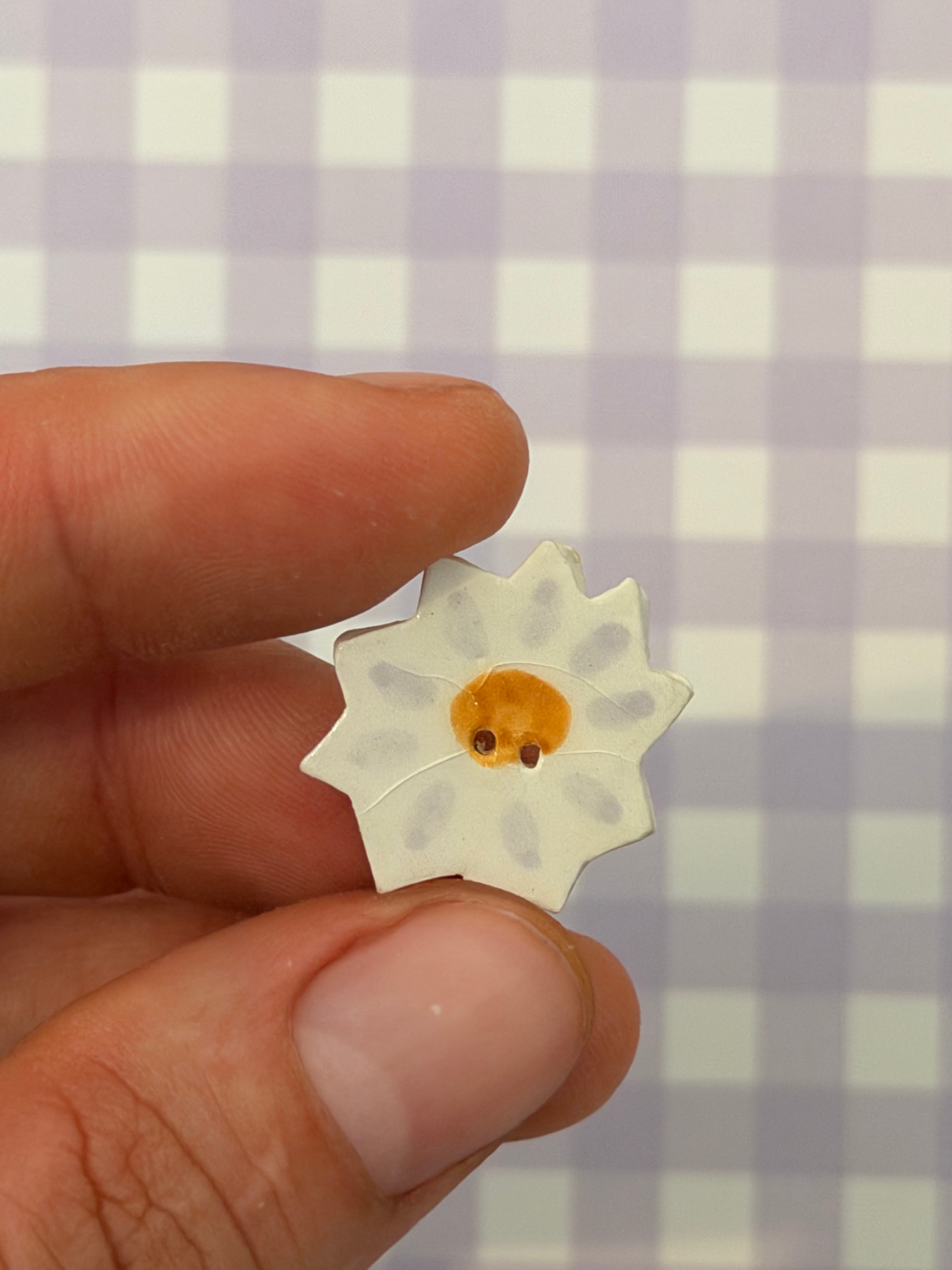 Handmade Ceramic Button for Cross Stitch – Camellia