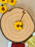 Handmade Ceramic Button for Cross Stitch – Sunflower Small