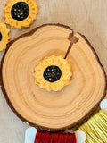 Handmade Ceramic Button for Cross Stitch – Sunflower Big