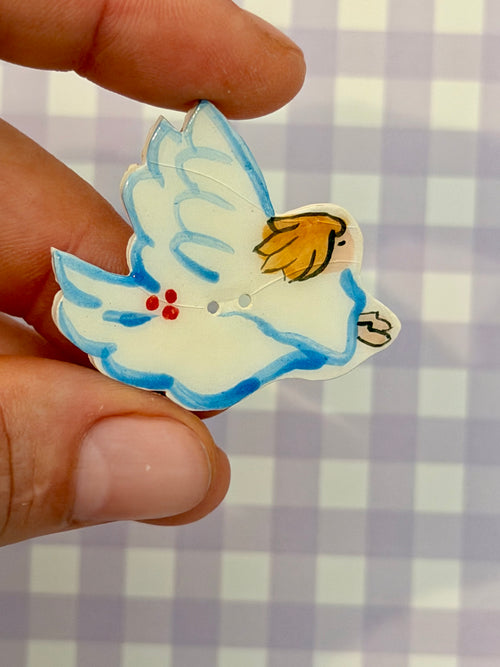 Handmade Ceramic Button for Cross Stitch – Angel #1