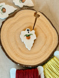 Handmade Ceramic Button for Cross Stitch – Ghost #2
