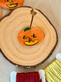 Handmade Ceramic Button for Cross Stitch – Pumpkin #1