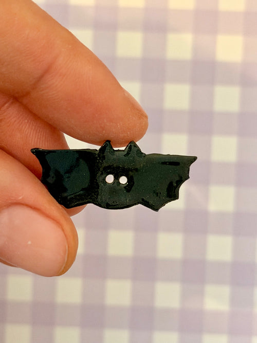 Handmade Ceramic Button for Cross Stitch – Bat