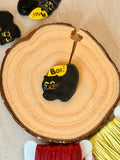 Handmade Ceramic Button for Cross Stitch – Black Cat #1