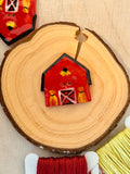 Handmade Ceramic Button for Cross Stitch – Barn
