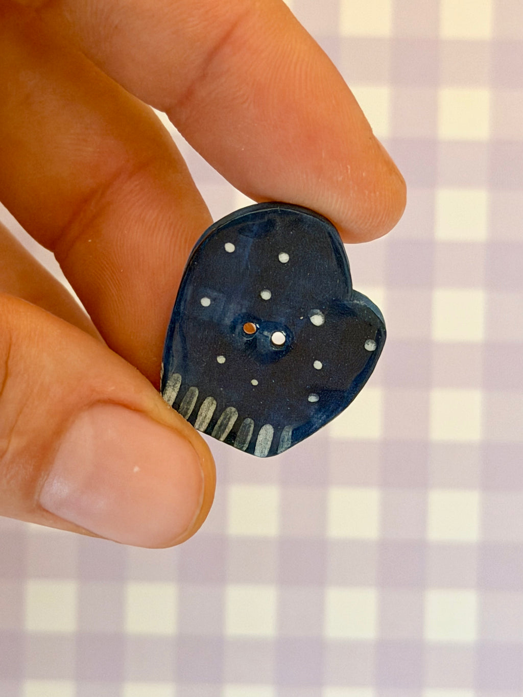 Handmade Ceramic Button for Cross Stitch – Mitten #2