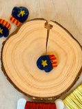 Handmade Ceramic Button for Cross Stitch – Mitten #3