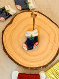 Handmade Ceramic Button for Cross Stitch – Stocking #3