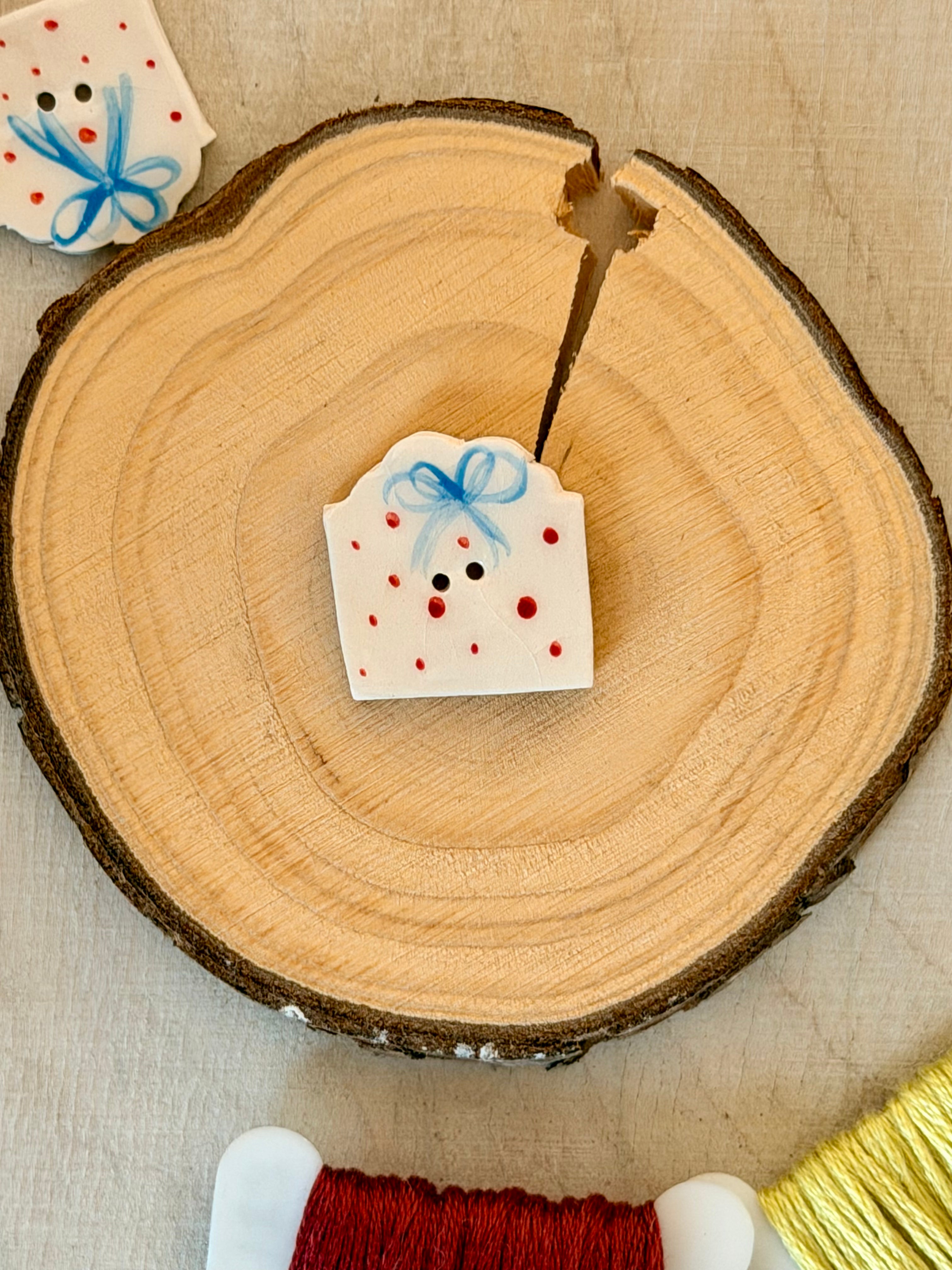 Handmade Ceramic Button for Cross Stitch – Gift #1