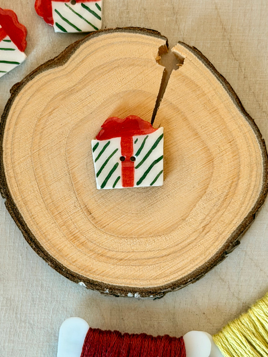 Handmade Ceramic Button for Cross Stitch – Gift #2