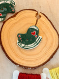 Handmade Ceramic Button for Cross Stitch – Sled