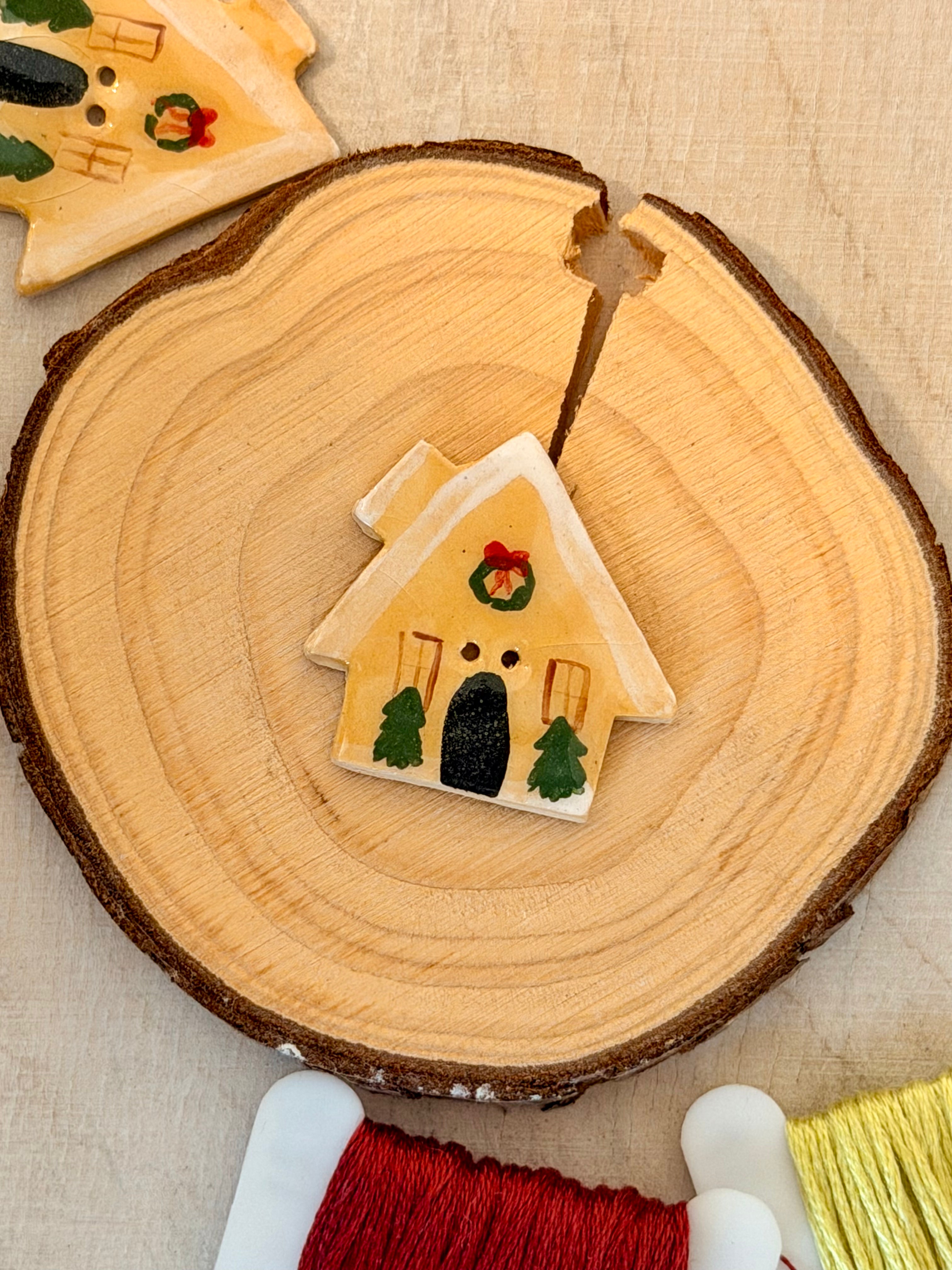 Handmade Ceramic Button for Cross Stitch – Ginger House