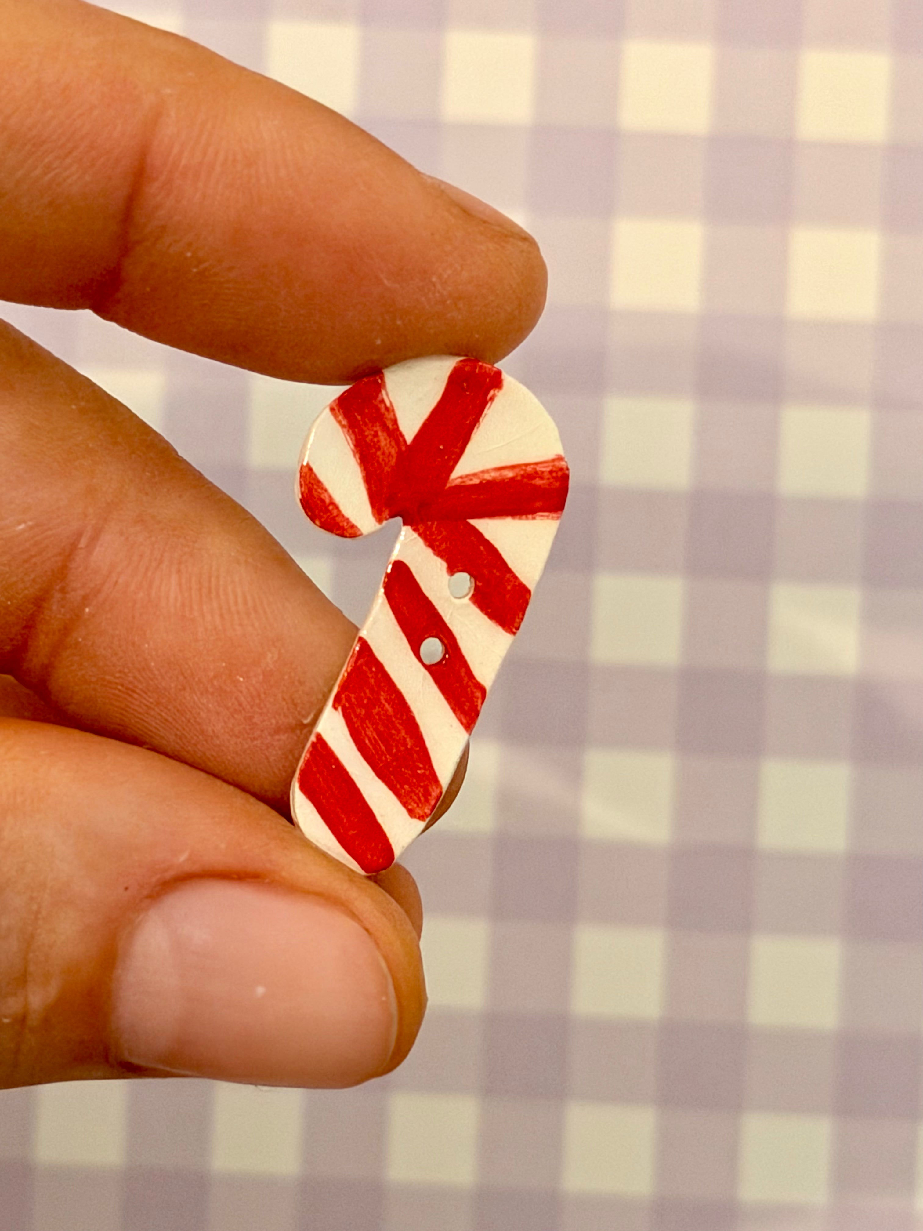Handmade Ceramic Button for Cross Stitch – Candy Stick