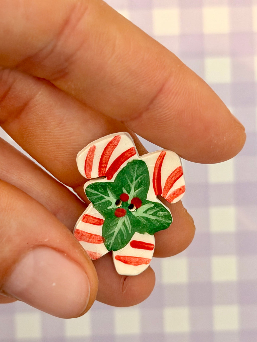 Handmade Ceramic Button for Cross Stitch – Candy Sticks