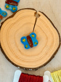 Handmade Ceramic Button for Cross Stitch – Butterfly #3
