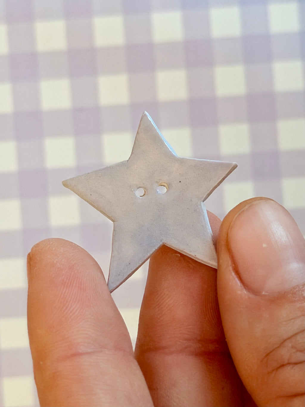 Handmade Ceramic Button for Cross Stitch – Violet Star Big