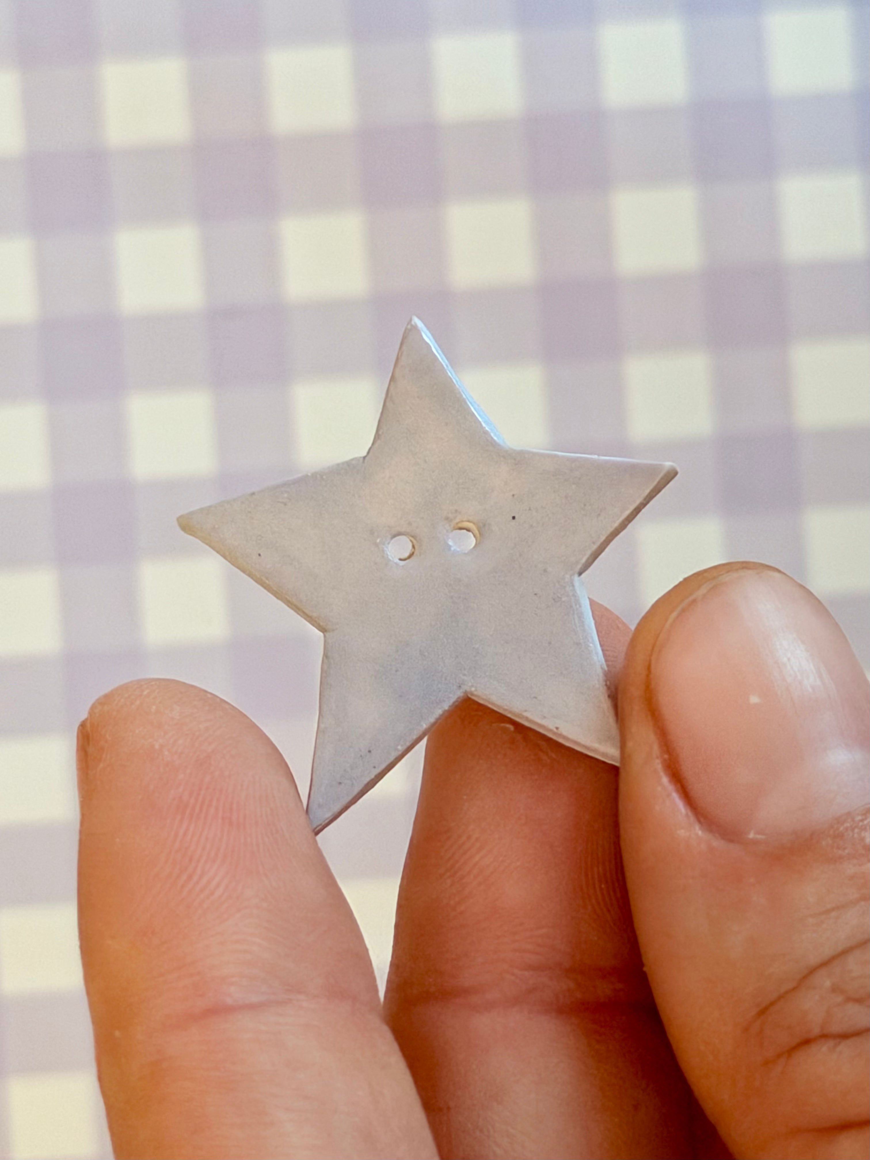 Handmade Ceramic Button for Cross Stitch – Violet Star Big