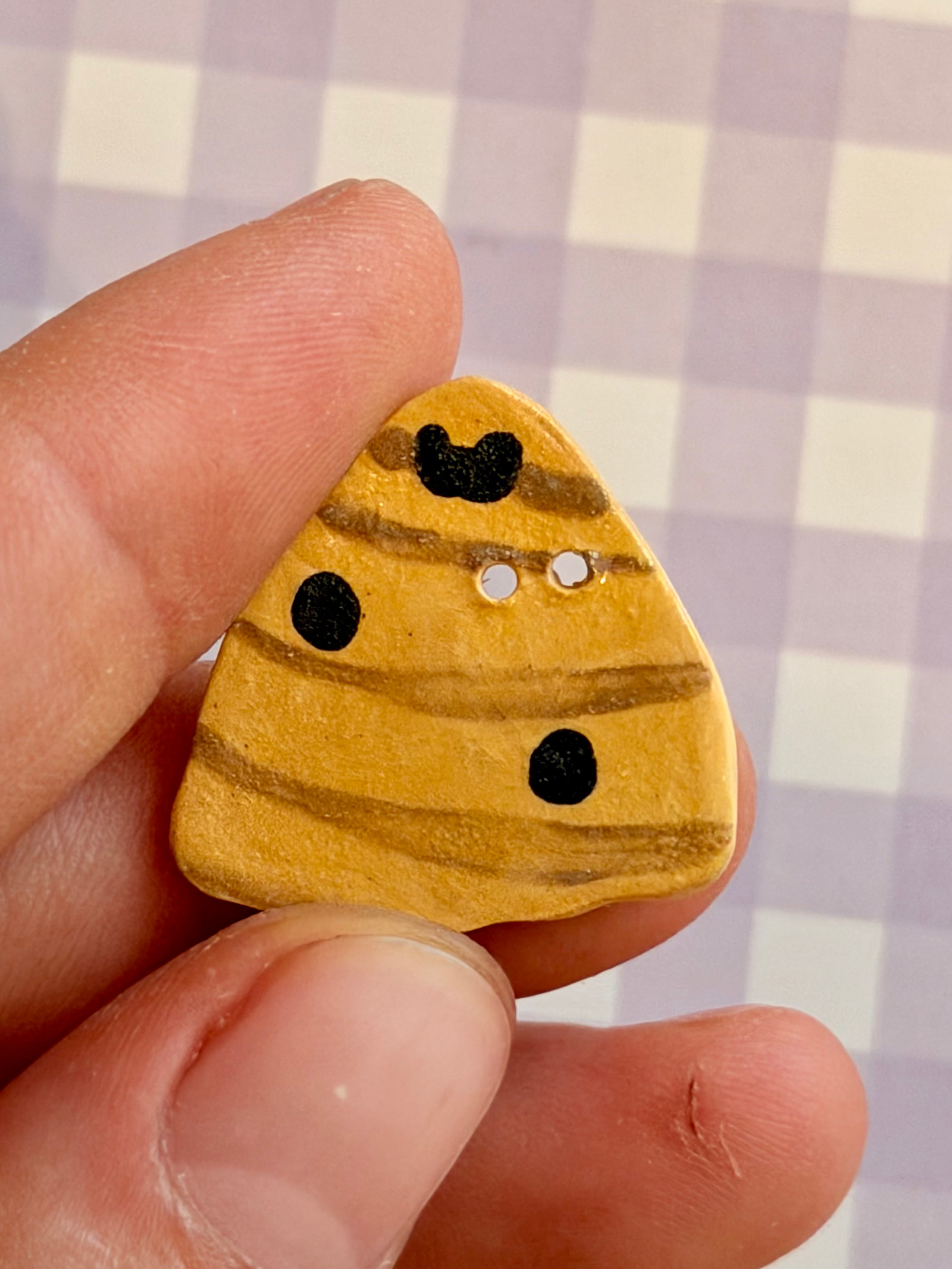 Handmade Ceramic Button for Cross Stitch – Beehive