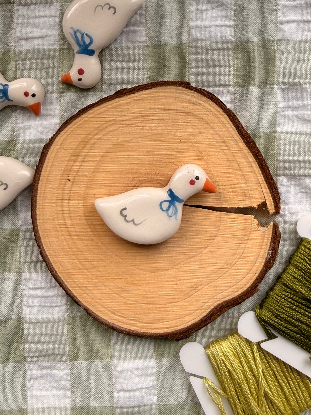 Handmade Ceramic Needle Minder – Cute Duck
