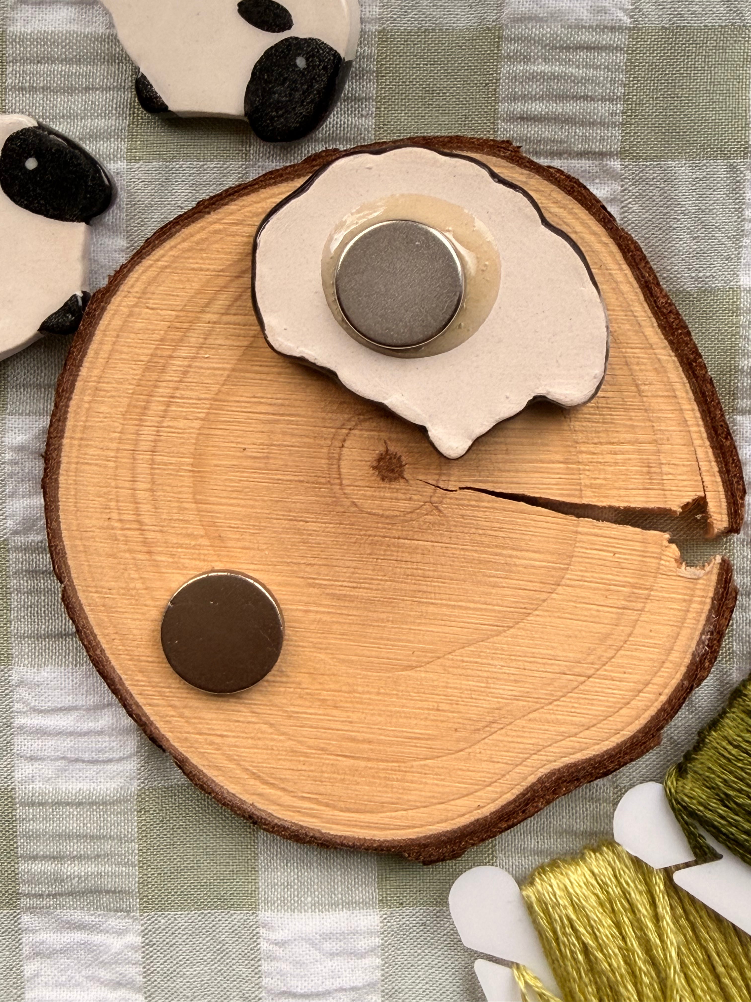 Handmade Ceramic Needle Minder – White Ewe